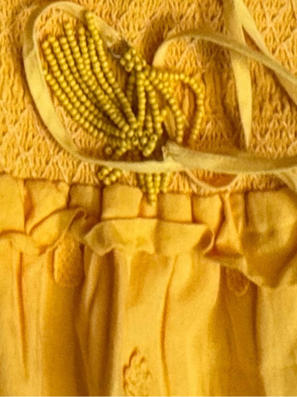FARM Rio Embroidered Pineapple Dress Puffed Sleeve Tiered Skirt Smocked Bodice - Picture 3 of 14